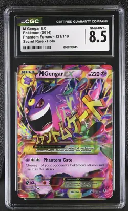 CGC 8.5 M Gengar EX 2014 Phantom Forces 121/119 Secret Rare Holo Pokemon Card - Image 1