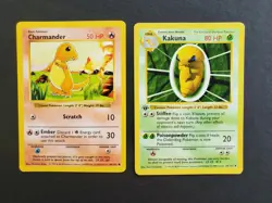 Base Set Shadowless Pokemon Cards Lot of 8 Charmander Haunter 1st Edition Kakuna - Image 2