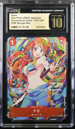 2024 ONE PIECE JAPANESE PRB STORAGE BOX NAMI PROMO CARD ST01-007 CGC 10 PRISTINE - Image 1