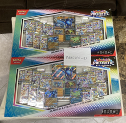 Pokemon Prismatic Evolutions Lucario ex & Tyranitar ex Collection Lot of 2 - Image 1