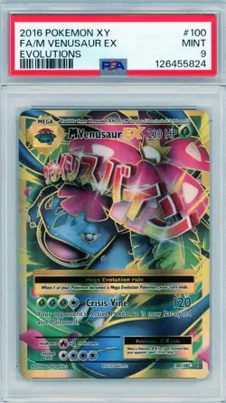 2016 Pokemon XY Evolutions Mega Venusaur EX Full Art PSA 9 Mint English 100/108 - Image 1
