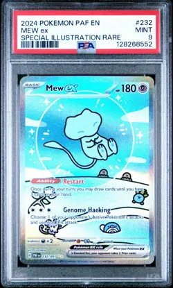 2024 POKEMON PAF EN-PALDEAN FATES 232 MEW EX SPECIAL ILLUSTRATION RARE PSA 9 - Image 1