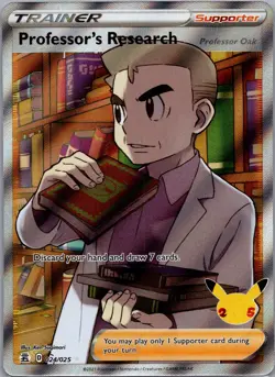 Professor's Research (Full Art Holo) 024/025 Ultra Rare Celebrations Pokemon - Image 1