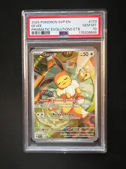 2025 Pokemon SVP EN Eevee Prismatic Evolution ETB Promo #173 PSA 10 - Image 1