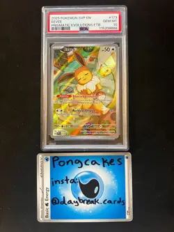 2025 Pokemon SVP EN Eevee Prismatic Evolution ETB Promo #173 PSA 10 - Image 3
