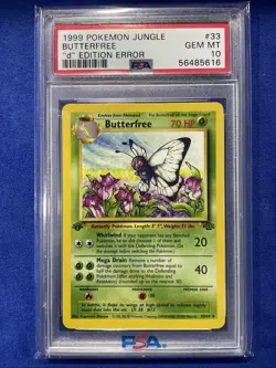 1999 Pokemon Jungle “D" Edition Error Butterfree #33 PSA 10 GEM ?? MINT - Image 1