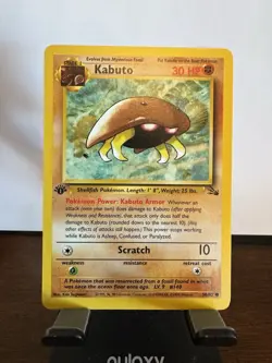 Pokemon TCG Kabuto Fossil 50/62 1st Edition Common Lightly Played - Image 1
