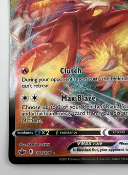 2021 Pokemon TCG - Chilling Reign - Blaziken VMAX - Full Art Rare Holo 21/198 - Image 5
