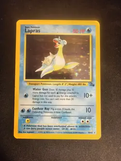 Pokemon Lapras 10/62 Holo Rare Fossil Unlimited LP-NM - Image 1