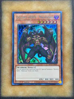 Yugioh Destiny HERO - Malicious BLC1-EN030 Ultra Rare 1st Ed NM - Image 1