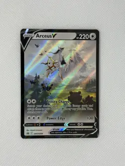 Pokemon TCG Arceus v SWSH204 Black Star Promo Illustration Rare Card - Image 1