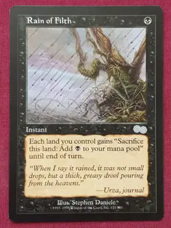 Magic The Gathering URZA'S SAGA RAIN OF FILTH black card MTG - Image 1
