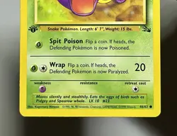 Ekans 46/62 (MP) 1st Edition Common Fossil Set 1996 WOTC Pokemon Card - Image 4