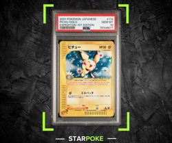 2001 POKEMON JAPANESE EXPEDITION 114 PICHU-HOLO 1ST EDITION | PSA 10 - Image 1