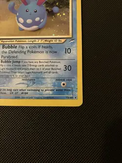 Pokemon TCG Light Azumarill Holo Card 13/105 Neo Destiny WOTC - Image 3