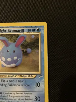 Pokemon TCG Light Azumarill Holo Card 13/105 Neo Destiny WOTC - Image 4