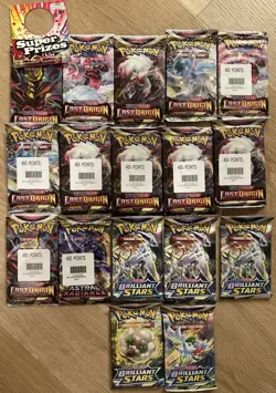 (17 Packs) Pokemon Sword & Shield Lost Origin Brilliant Stars Astral Radiance - Image 1