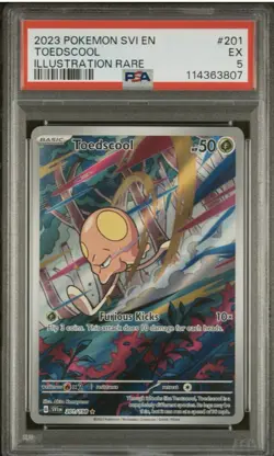 PSA 5 2023 POKEMON SVI EN-SCARLET & VIOLET ILLUSTRATION RARE #201 TOEDSCOOL 🔥 - Image 1