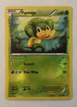 Pansage 7/114 Double Album Box Reverse Holo Promo Pokemon Black White NM/ M - Image 2