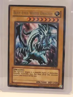 Yu-Gi-Oh! Blue-Eyes White Dragon LOB-001 Unlimited Ultra Rare - Image 1