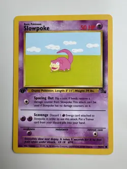 Slowpoke 55/62 1st Edition Pokemon Card Fossil Common WOTC NM - Image 1