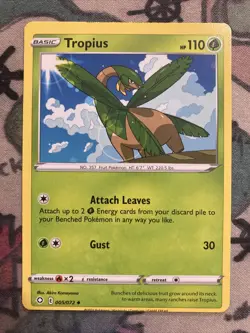 miscut pokemon card Tropius Shining Fates Error Card Pokemon Card TCG - Image 1
