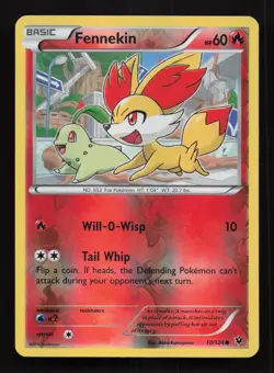 Fennekin 10/124 - Reverse Holo - XY - Fates Collide Pokemon Card - Image 1