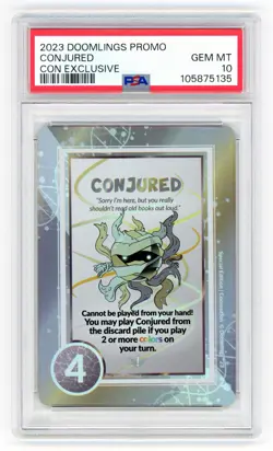 2023 Doomlings Conjured, SPECIAL/Con EXCLUSIVE PROMO Card, PSA 10 Top Pop 1 of 5 - Image 1