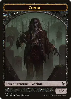 Zombie Token 10x - Black - Spearing Art - C17 Commander 2017 MTG Magic NM - Image 1