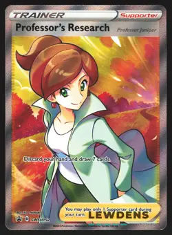 ​​Professor's Research - SWSH152 Full Art SWSH Black Star Promo Pokemon Card LP - Image 1