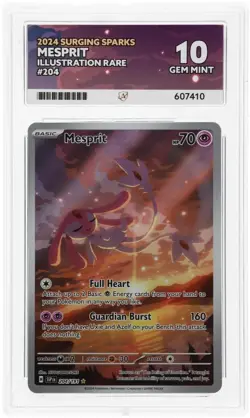 ACE 10 Mesprit 204/191 Surging Sparks IR Holo Pokemon Card - Gem Mint - Image 1