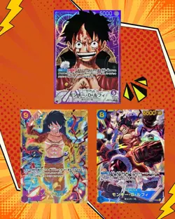 Monkey.D.Luffy 3SET SEC L OP05-060 OP09-119 OP11-118 One Piece Card Japanese - Image 1