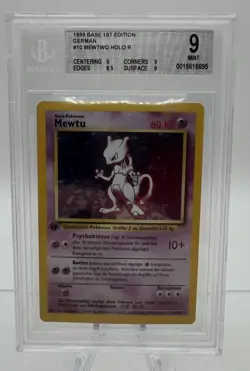 1999 Pokemon Base 1st Edition Mewtwo (Mewtu) BGS 9 German #10 Holo Rare - Image 1