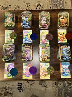 Pokemon Prismatic Evolutions Opened Mini Tins Empty No Packs, Set Of 8 - Image 1