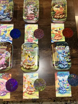 Pokemon Prismatic Evolutions Opened Mini Tins Empty No Packs, Set Of 8 - Image 4