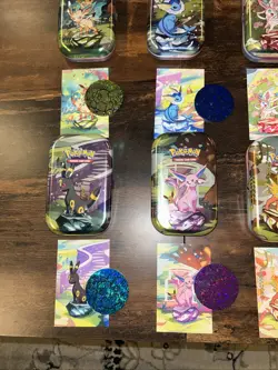 Pokemon Prismatic Evolutions Opened Mini Tins Empty No Packs, Set Of 8 - Image 5