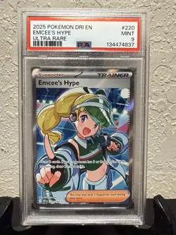 Pokemon TCG Emcee's Hype Ultra Rare Trainer Destined Rivals PSA 9 - Image 1