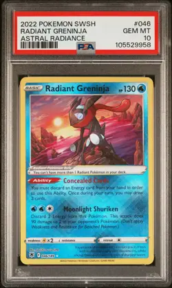 2022 POKEMON SWORD & SHIELD ASTRAL RADIANCE #046 RADIANT GRENINJA PSA 10 - Image 1