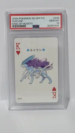 2000 POKEMON SILVER VERSION PLAYING CARDS KING OF HEARTS #245 SUICUNE PSA 10 - Image 1