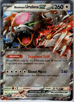 Bloodmoon Ursaluna ex 141/167 SV06: Twilight Masquerade - Pokemon Card - NM - Image 1