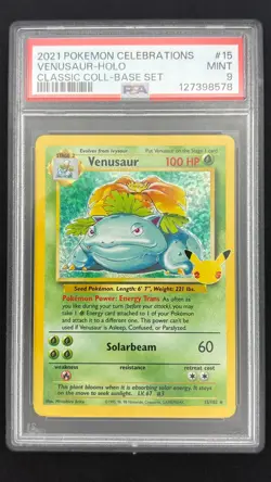 Venusaur 15/102 - Celebrations - Graded PSA 9 MINT Pokemon Card - Image 1