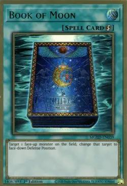 Book of Moon - MGED-EN039 - Premium Gold Rare - 1st Edition Near Mint Yugioh! Ca - Image 1