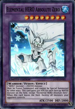 Elemental HERO Absolute Zero - Super Rare Limited Edition GENF-ENSE1 MP YuGiOh - Image 1