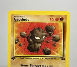 Geodude 47/62 (LP) 1st Edition Common Fossil Set 1996 WOTC Pokemon Card - Image 3