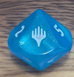MTG FINAL FANTASY: Prerelease Blue Crystal D10 Die Magic the Gathering - Image 1