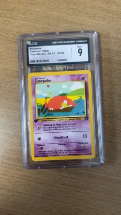 2000 Pokemon Team Rocket - 1st Edition Slowpoke 67/82 CGC MINT 9 - Image 1