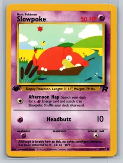 Pokemon TCG - Slowpoke Team Rocket Series 67/82 - 1st Edition - LP - Image 1