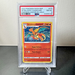 2022 POKEMON SWSH BLACK STAR PROMO #075 SPECIAL DELIVERY CHARIZARD-HOLO PSA 8 - Image 1