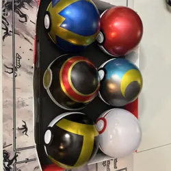 6 Empty Tin Pokemon Balls And Display Box For Decoration Collecting Pokemon - Image 2