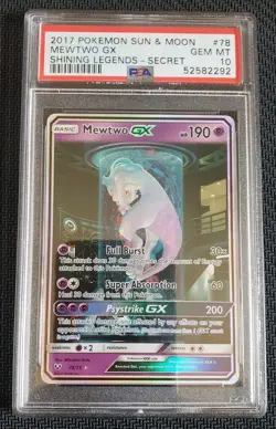 Mewtwo GX Alt Art PSA 10 Pokemon Shining Legends Mewtube 78/73 - Image 1